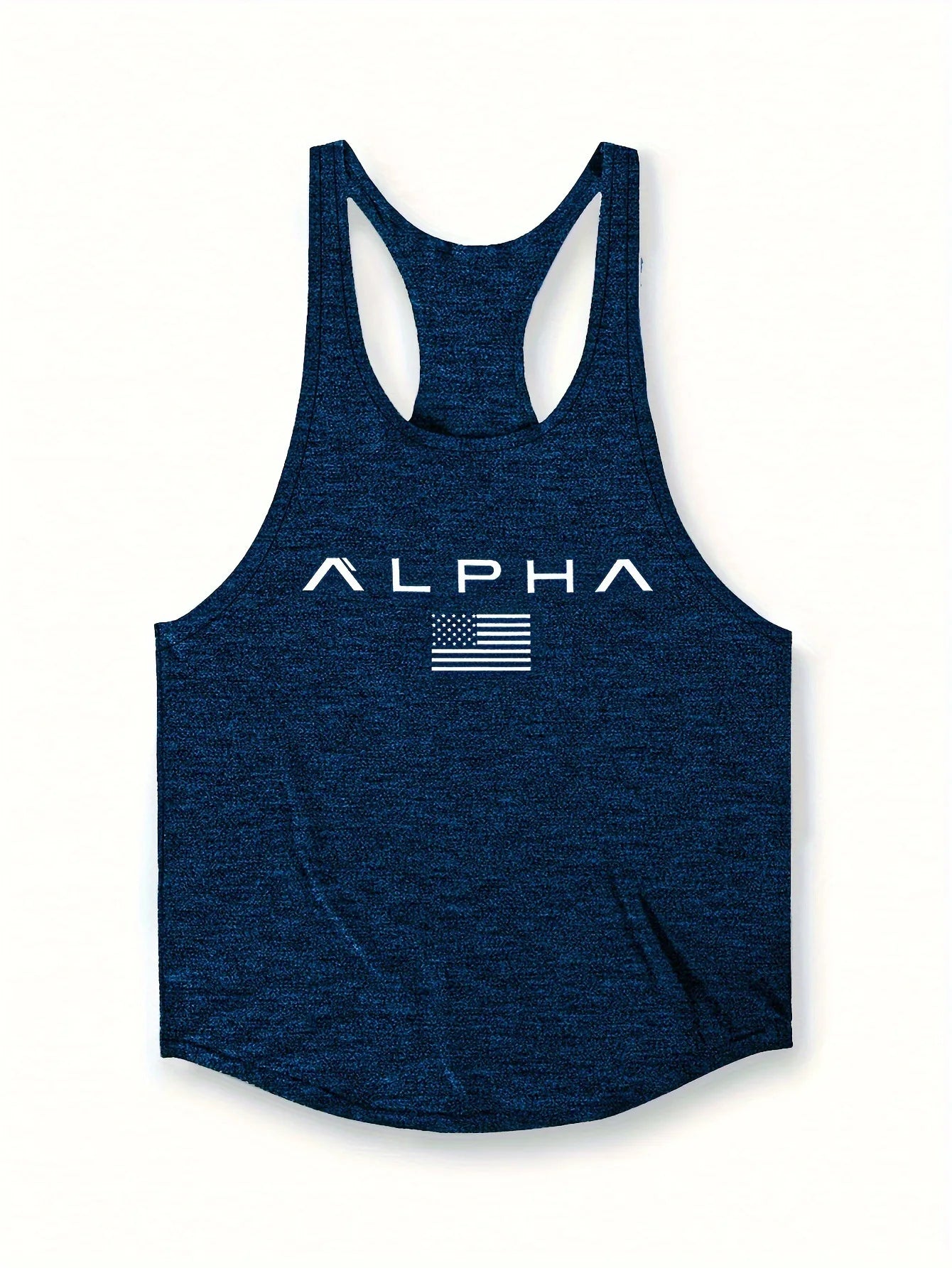 Cross-border European Size Alpha Men's Printed Round-neck Fitness Vest, Undershirt, Muscle Quick-drying Basketball Vest