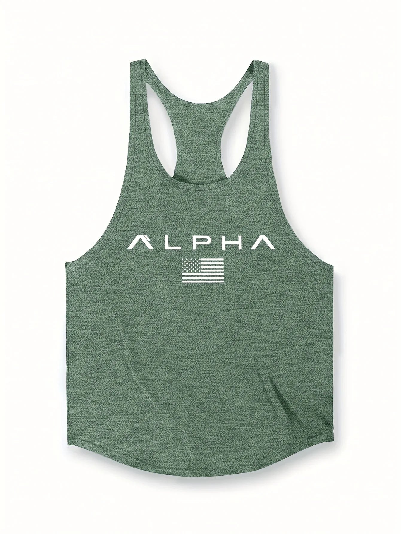 Cross-border European Size Alpha Men's Printed Round-neck Fitness Vest, Undershirt, Muscle Quick-drying Basketball Vest