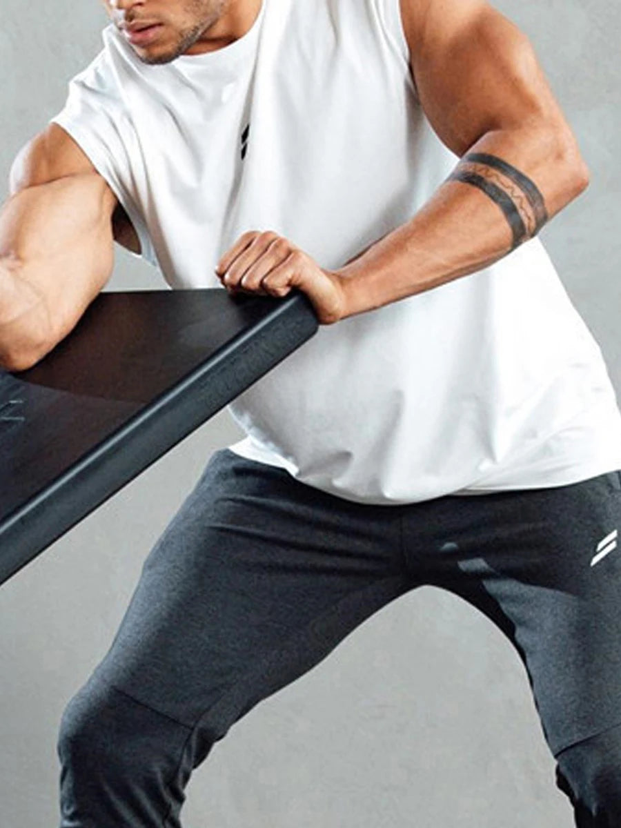 Men's Loose Tank Tops Casual Printed Sleeveless Muscle T-Shirt Workout Training Fitness Sleeveless Gym Tops Streetwear