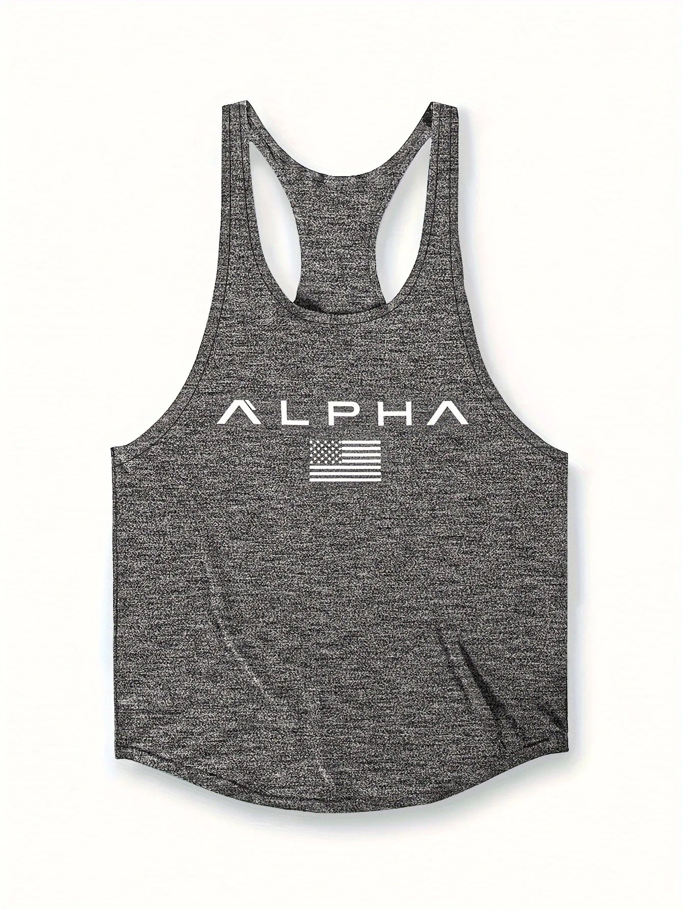 Cross-border European Size Alpha Men's Printed Round-neck Fitness Vest, Undershirt, Muscle Quick-drying Basketball Vest